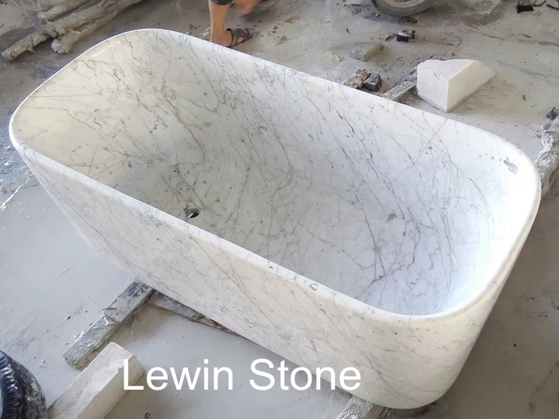 Carrara White Marble Bathtub