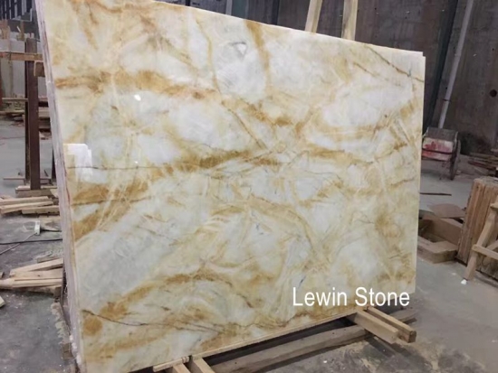 China Gloden Onyx polished marble slab