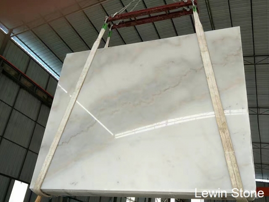 China white polished marble slab